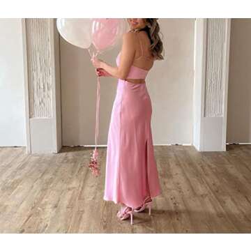 Satin Tube Top Maxi Dress for Evening Wear and Parties