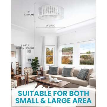 Frstem 20" Boho Wood Beaded Fandelier, 6-Speed Flush Mount Caged Ceiling Fan with Light & Remote Con...