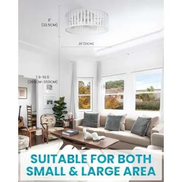 Frstem 20" Boho Wood Beaded Fandelier, 6-Speed Flush Mount Caged Ceiling Fan with Light & Remote Con...