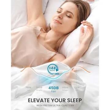 Frstem 20" Boho Wood Beaded Fandelier, 6-Speed Flush Mount Caged Ceiling Fan with Light & Remote Control, Rustic Chandelier Fan Bladeless/Quiet Motor/Low Profile, for Bedroom Living Room, White