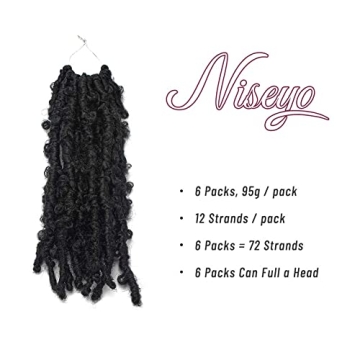 Niseyo Butterfly Locs Crochet Hair 12 Inch for Comfort