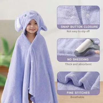 FOINEMYED Toddler Hooded Towels – Soft and Absorbent Set