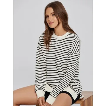 Stylish Glamaker Women's Striped Sweatshirt for Ultimate Comfort