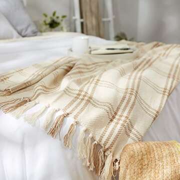 DII Cotton Fringe Throw Blanket for Cozy Decor
