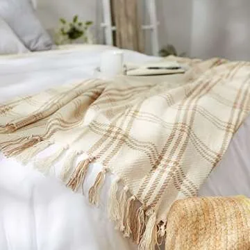 DII Cotton Fringe Throw Blanket for Cozy Decor