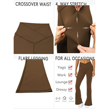 Viehunt Women's Crossover Flare Leggings - Stylish and Comfortable