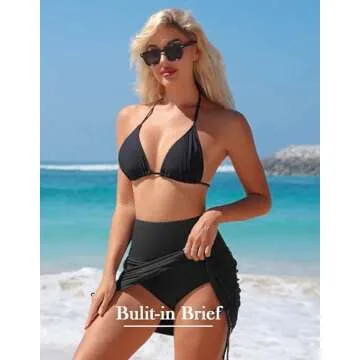 ALove Womens High Waisted Swim Skirts for Beach Style