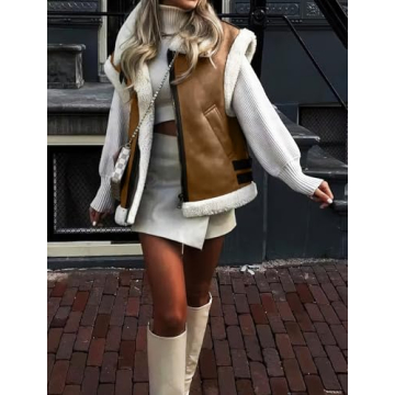 Stylish Loveimgs Suede Sherpa Vest for Women