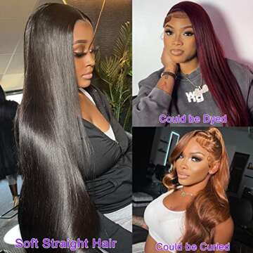 VRVOGUE 22 Inch HD Straight Lace Front Wigs Human Hair 13x4 Pre Plucked Lace Front Wigs Human Hair 180% Density Straight Frontal Wigs Human Hair Glueless Straight Human Hair Wigs HD Lace Frontal Wig