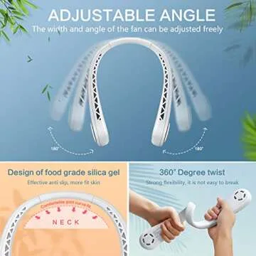 DGLK The Portable Neck Fan From Popular Earphone Design,The Leafless Neck Fan Perfect For Personal Fan，with Features，Mini Fan, Ultra-Quiet, Battery Powered Fan, Suitable For Outdoor Sports