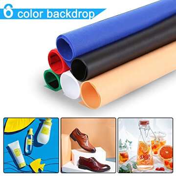 DUCLUS Portable Photo Studio Box 24x24in/60cm, Adjusatable Light Box with 120pcs SMD LED Beads, Phot...