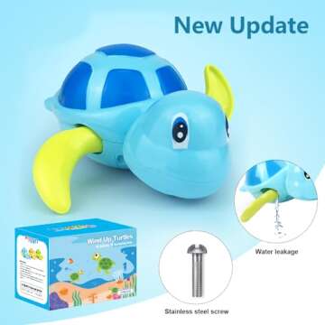 Wind-Up Swimming Turtle Bath Toys - Fun for Toddlers