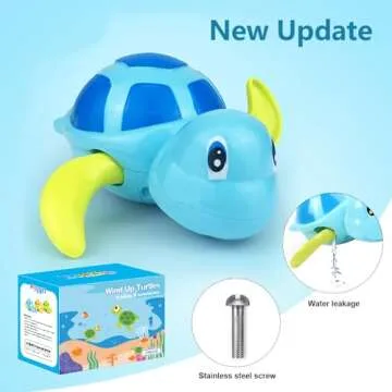 Wind-Up Swimming Turtle Bath Toys - Fun for Toddlers