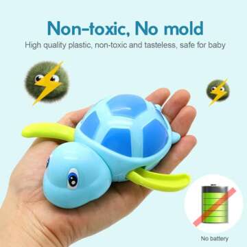 Wind-Up Swimming Turtle Bath Toys - Fun for Toddlers