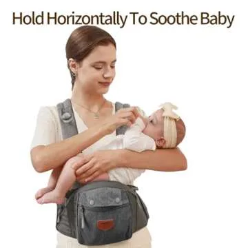 SUNVENO Baby Hipseat Ergonomic Baby Carrier Soft Cotton 6 in 1 Safety Infant Newborn Hip Seat for Home, Outdoor, Travel, 6-36 Months Babies Girls and Boys, Grey