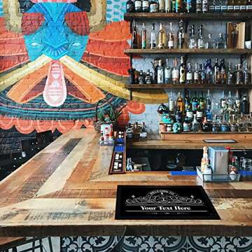 Personalized Bar Runner Mat - Novelty Beer Gifts - Add Your Text - Bar Name
