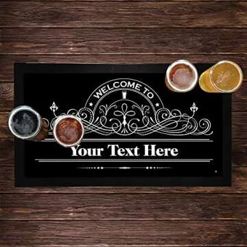 Personalized Bar Runner Mat - Novelty Beer Gifts - Add Your Text - Bar Name