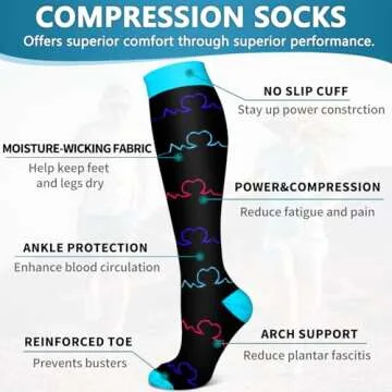 Bluemaple Copper Compression Socks for Enhanced Circulation
