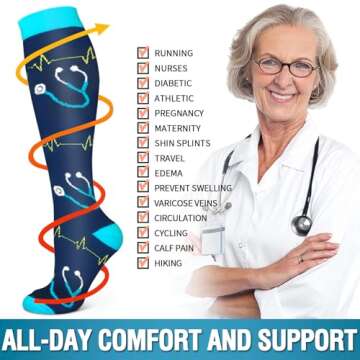 Bluemaple Copper Compression Socks for Enhanced Circulation