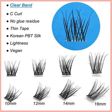 Natural Clear Band Lashes Clusters for Stunning Eyelashes