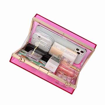 L-COOL Cute Transparent Acrylic Shoulder Bag Clear Evening Clutch Purse Handbag With Two Chains For Women (T-Green)