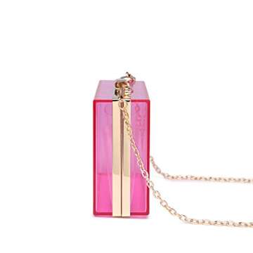 L-COOL Cute Transparent Acrylic Shoulder Bag Clear Evening Clutch Purse Handbag With Two Chains For Women (T-Green)