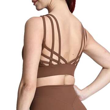 Aoxjox Caged Sports Bra for Women - High Support Yoga Top