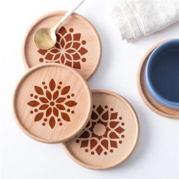 CrafTreat Reusable 36 Pieces Mandala Stencils for Painting on Wood (3x3), DIY Stencils for Crafts, Walls, Decoration, Elegant Mandala Stencils for Dot Painting