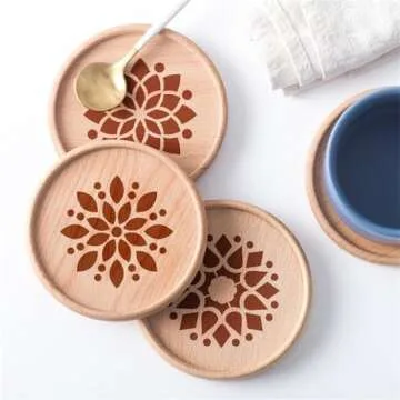 CrafTreat Reusable 36 Pieces Mandala Stencils for Painting on Wood (3x3), DIY Stencils for Crafts, Walls, Decoration, Elegant Mandala Stencils for Dot Painting