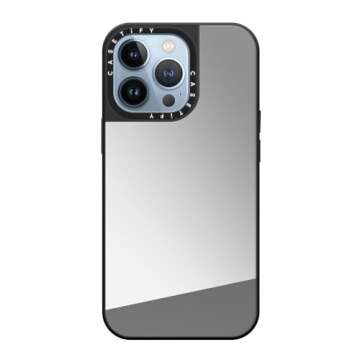CASETiFY Mirror iPhone 13 Pro Case [5ft Drop Protection/Compatible with Magsafe] - Silver on Black
