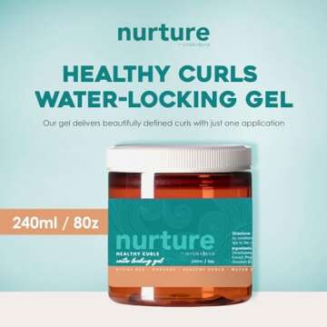 Nurture Healthy Curls Water-Locking Gel for Women, Curl Activator and Styling Product for Wavy and C...