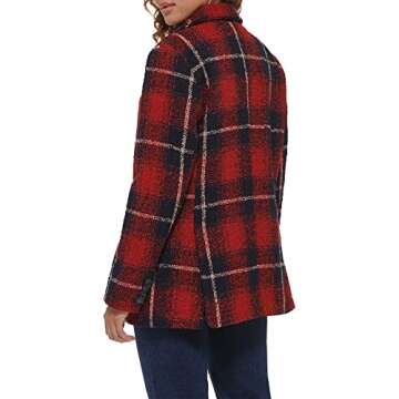 Levi's Women's Wool Blend Double Breasted Blazer - Red/Navy Ombre, Small