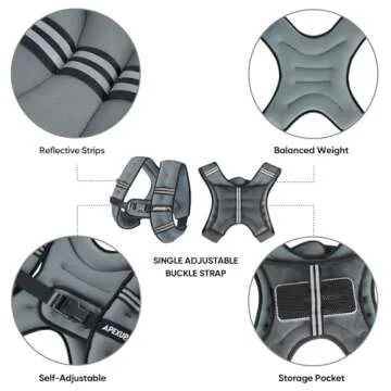 APEXUP 10lbs Weighted Vest for Strength Training