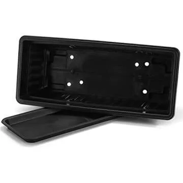 Fasmov 7 Pack 17 Inches Flower Window Box Plastic Vegetable Planters with Trays Vegetables Growing Container Garden Flower Plant Pot with 7 Pcs Plant Labels for Balcony, Patio, Garden, Black