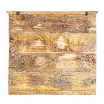 Creative Co-Op 20 Inches Carved Mango Wood Shelf with 6 Sections, Natural