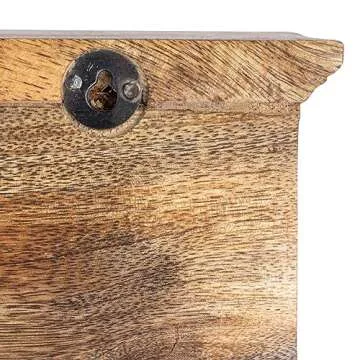 Creative Co-Op 20 Inches Carved Mango Wood Shelf with 6 Sections, Natural