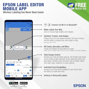 Premium Epson LW-C610PX Bluetooth Label Maker Portable