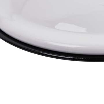 Creative Co-Op Set of 2 White Enameled Canisters with Lids