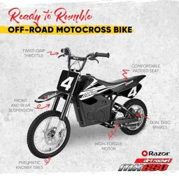 Razor MX650 Dirt Rocket Off-Road Motocross Bike – High Performance & Adventure Ready!