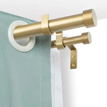 Elegant OLV Gold Double Curtain Rods with Easy Installation for 36 to 72 Inch Windows