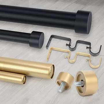 OLV Gold Double Curtain Rods 36-72 Inch for Heavy Drapes