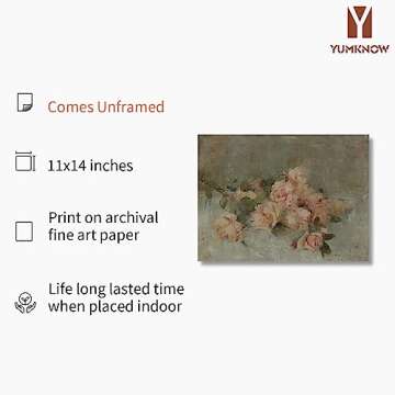 Farmhouse Still Life Picture Living Room - 11 x 14 Art Print - Rustic Vintage Decor for Bedroom - Pi...