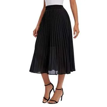 Urban CoCo Elegant A Line Midi Skirt for Women