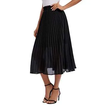 Urban CoCo Elegant A Line Midi Skirt for Women