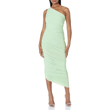 Norma Kamali Seafoam Diana Gown: Elegant Cocktail Dress with Built-In Bodysuit