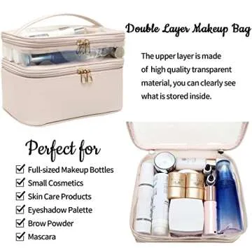 Stylish Travel Makeup Bag for Women, Spacious and Durable