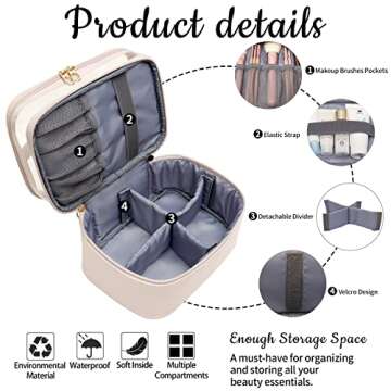 Stylish Travel Makeup Bag for Women, Spacious and Durable
