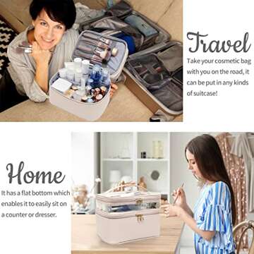 Stylish Travel Makeup Bag for Women, Spacious and Durable