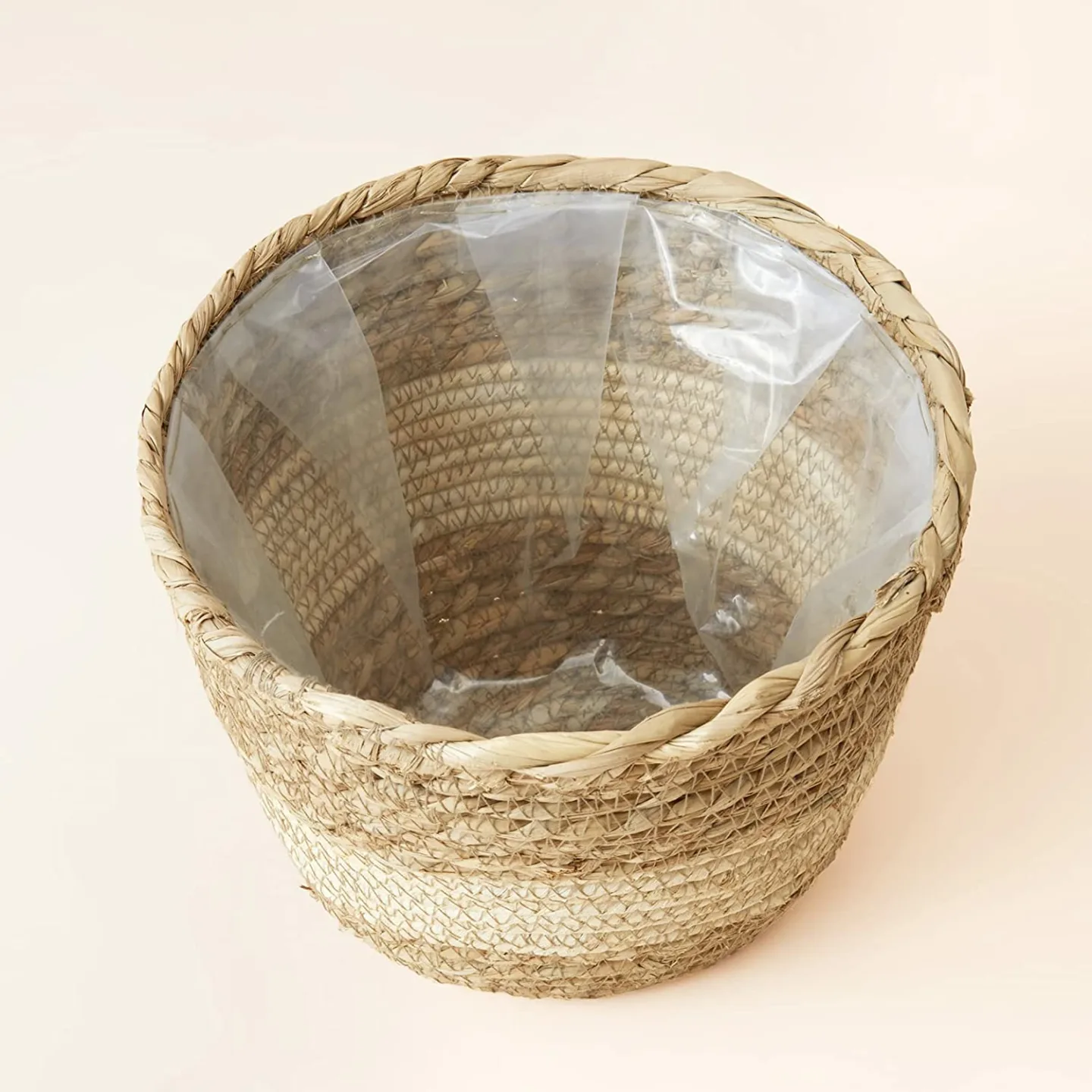 La Jolie Muse Seagrass Planter Basket - Beige 10 Inch