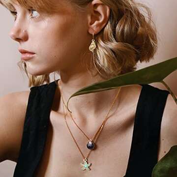 Hmjpng 60pcs Alloy Ocean Starfish Seashell Conch Charms Colorful Enamel Ocean Life Sea Animal Pendants Charms Craft Supplies for DIY Jewelry Making Birthday Wedding Party Favor Gifts